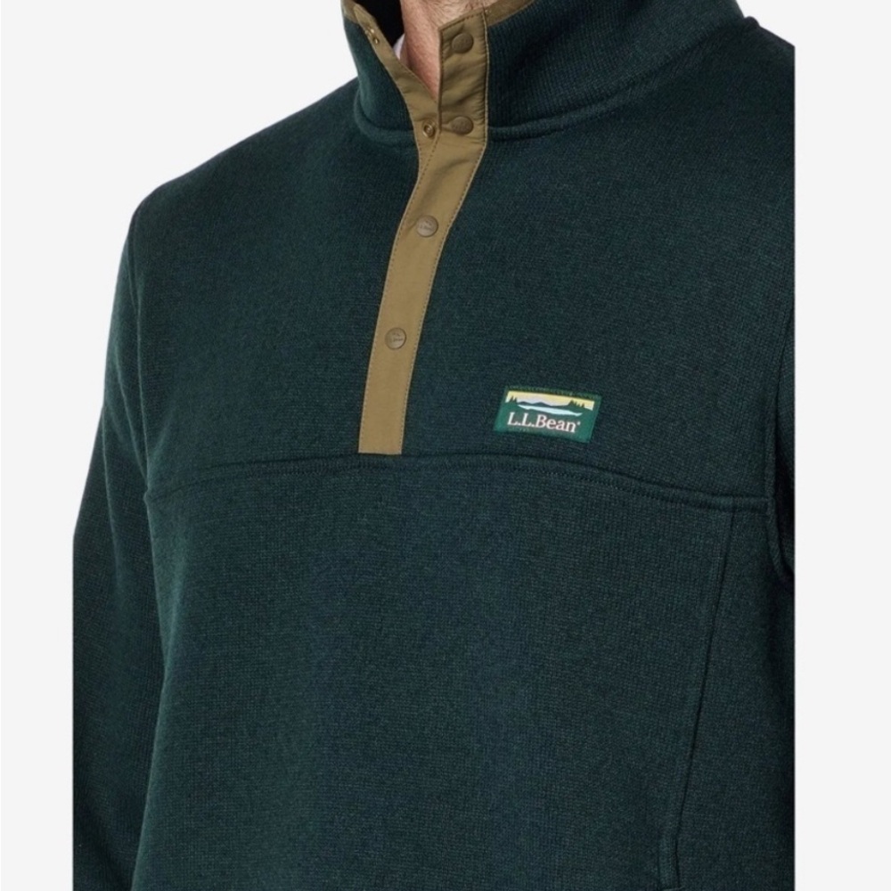 L.L. Bean Hunter Green Sweater Fleece Pullover
